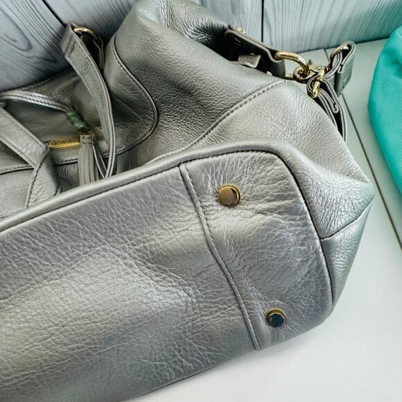 HTF Retired Leather Lily Jade Galena Shaylee Gold Purse/Backpack Diaper Bag - Picture 11 of 16